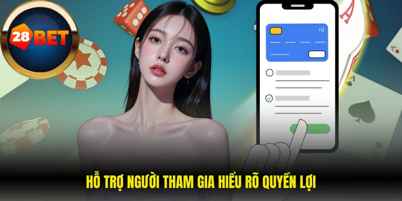 Điều Khoản Sử Dụng 28Bet 3 Hỗ trợ người tham gia hiểu rõ quyền lợi