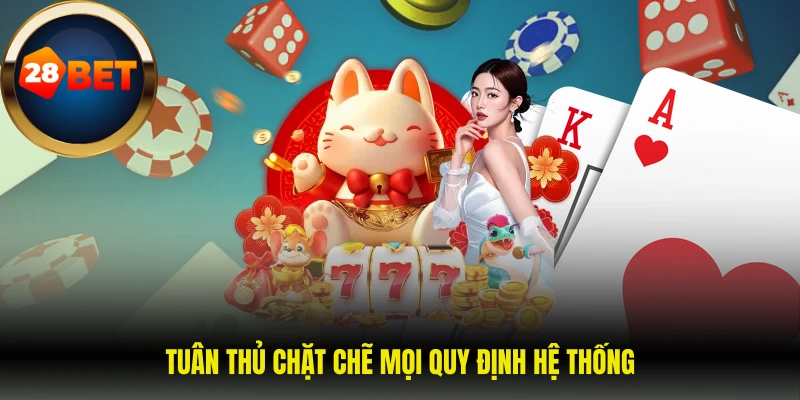 Điều Khoản Sử Dụng 28Bet 4 Tuân thủ chặt chẽ mọi quy định hệ thống